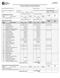 Form 3621-T Ipc Service Delivery Transfer Worksheet - Community Living Assistance and Support Services (Class)/Community First Choices (Cfc) - Texas