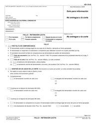 Formulario UD-110 Fallo - Retencion Ilicita - California (Spanish)