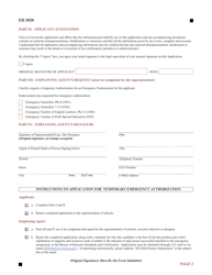 Form ED2020 Application for Temporary Emergency Authorization - Connecticut, Page 2