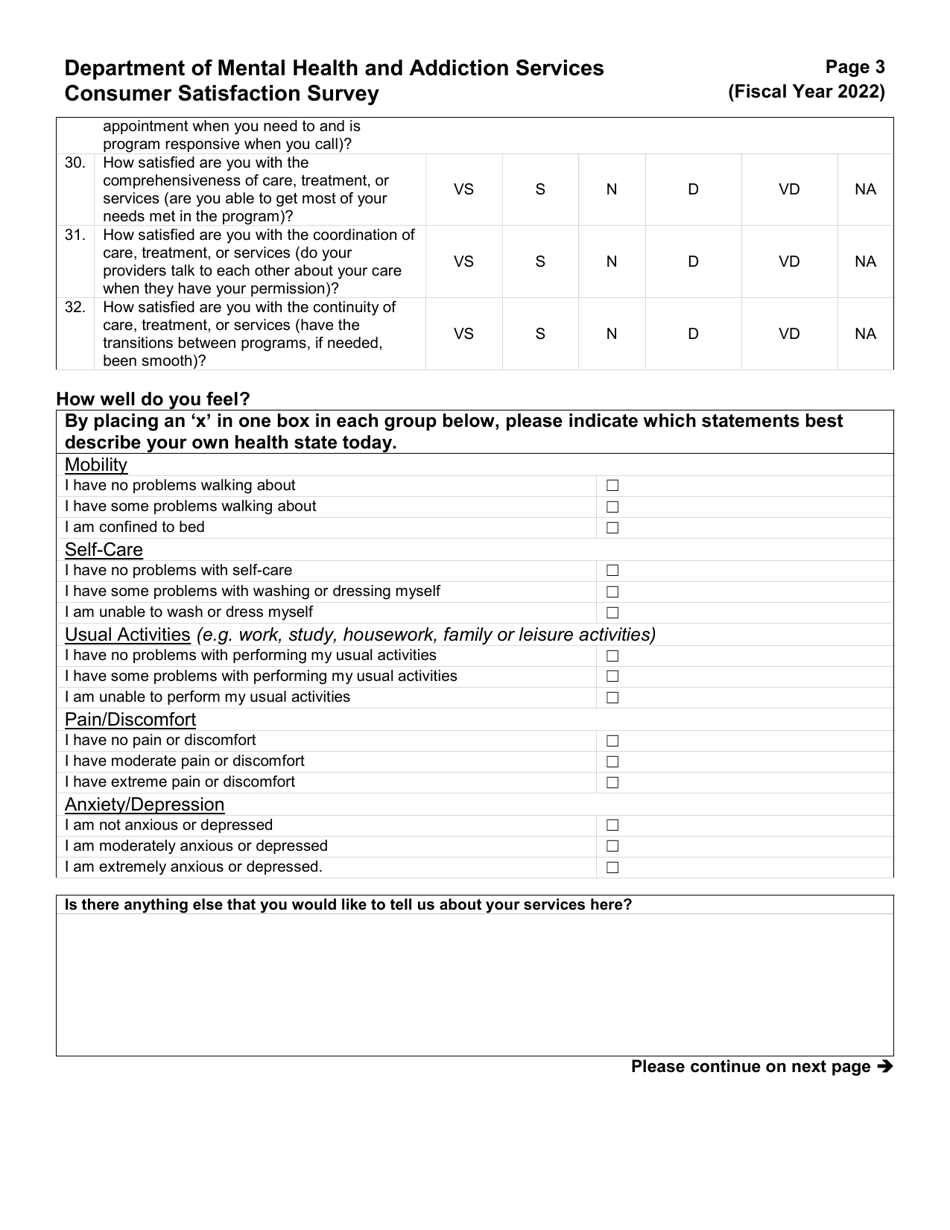 Behavioral Health Home Consumer Satisfaction Survey - Connecticut, Page 3
