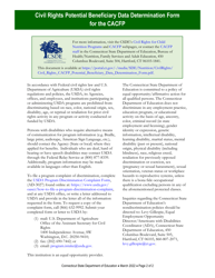 Civil Rights Potential Beneficiary Data Determination Form for the Child and Adult Care Food Program (CACFP) - Connecticut, Page 2