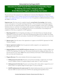 Document preview: Instructions for CACFP Nonprofit Status Income and Expenditure Report for Child Day Care Centers, Emergency Shelters, at-Risk Afterschool Programs, and Adult Day Care Centers - Connecticut