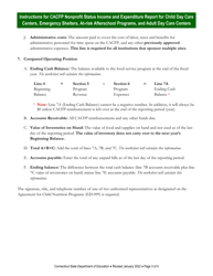 Instructions for CACFP Nonprofit Status Income and Expenditure Report for Child Day Care Centers, Emergency Shelters, at-Risk Afterschool Programs, and Adult Day Care Centers - Connecticut, Page 3