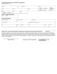 Vessel Permit Application - Connecticut, Page 2