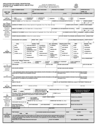 Document preview: Form B-148 Application for Vessel Registration, Certificate of Number Decal and/or Title - Connecticut