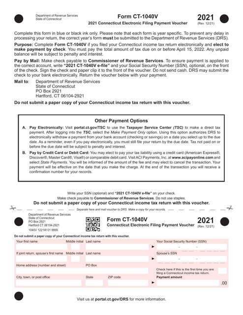 Form CT-1040V 2021 Printable Pdf