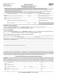 Form CT-1127 Application for Extension of Time for Payment of Income Tax - Connecticut