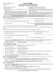Form CT-8857 &quot;Request for Innocent Spouse Relief (And Separation of Liability and Equitable Relief)&quot; - Connecticut