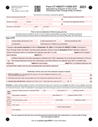 Form CT-1065 (CT-1120SI EXT) Application for Extension of Time to File Connecticut Pass-Through Entity Tax Return - Connecticut