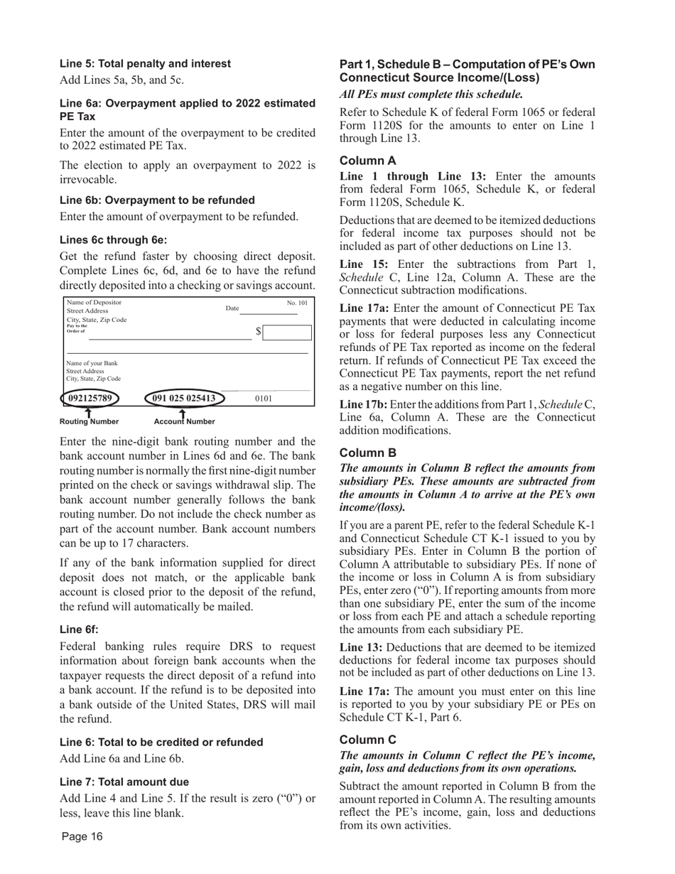 Instructions for Form CT-1065, CT-1120SI - Connecticut, Page 16