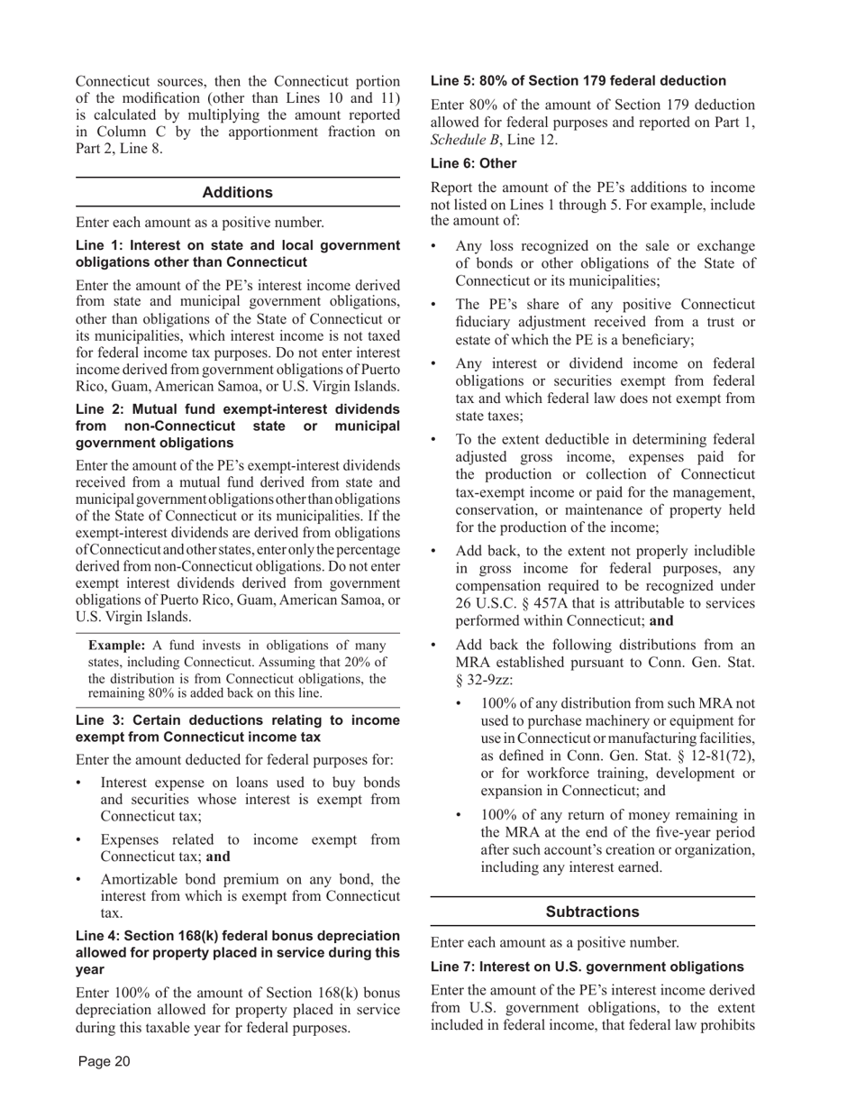 Instructions for Form CT-1065, CT-1120SI - Connecticut, Page 20