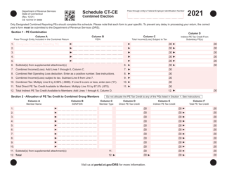 Schedule CT-CE Combined Election - Connecticut