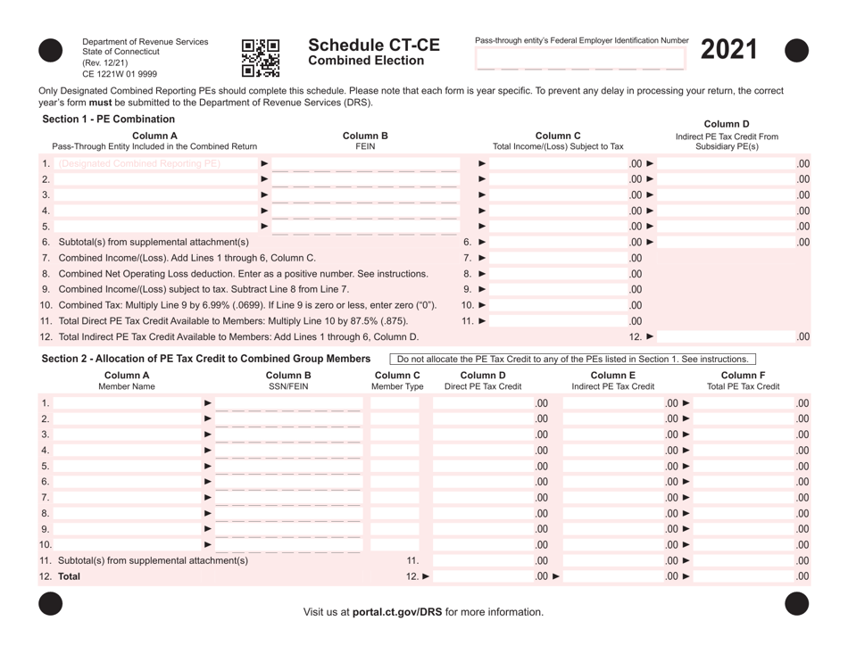 Schedule CT-CE Combined Election - Connecticut, Page 1