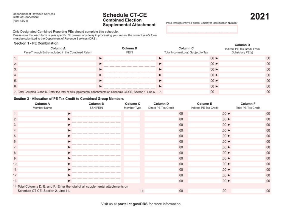 Schedule CT-CE Combined Election - Supplemental Attachment - Connecticut, Page 1