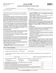 Form CT-IRF Insurance Reinvestment Fund Tax Credit - Connecticut