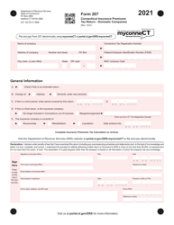 Document preview: Form 207 Connecticut Insurance Premiums Tax Return - Domestic Companies - Connecticut