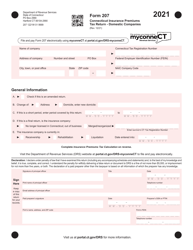 Form 207 Connecticut Insurance Premiums Tax Return - Domestic Companies - Connecticut