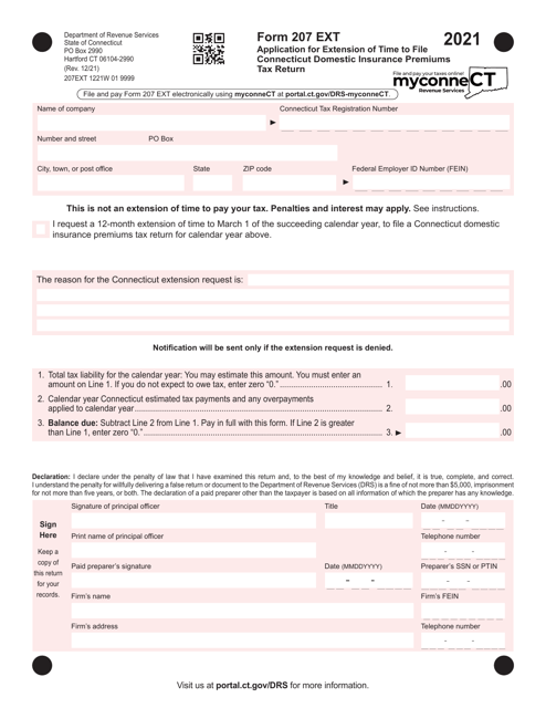 Form 207 EXT 2021 Printable Pdf