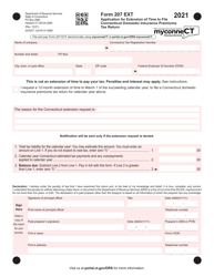 Form 207 EXT Application for Extension of Time to File Connecticut Domestic Insurance Premiums Tax Return - Connecticut