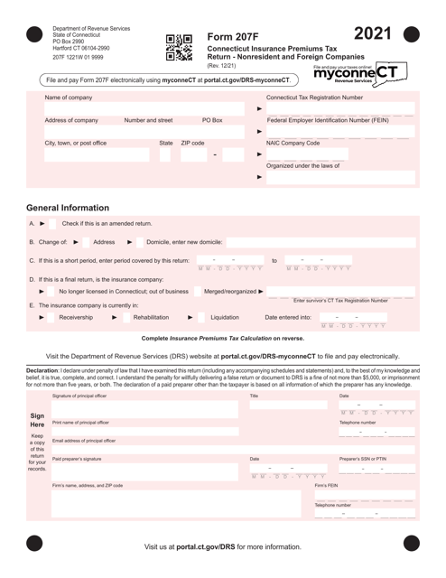 Form 207F 2021 Printable Pdf