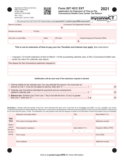 Form 207 HCC EXT 2021 Printable Pdf