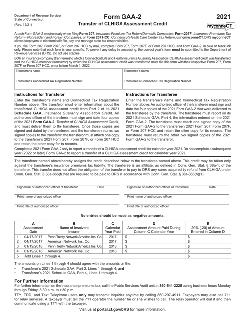Form GAA-2 2021 Printable Pdf