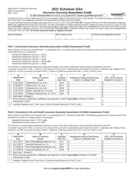 Schedule GAA Insurance Guaranty Association Credit - Connecticut