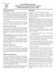 Document preview: Instructions for Form TPM-2 Certification for Listing in the Connecticut Tobacco Directory - Connecticut