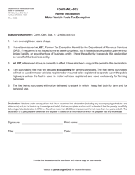Document preview: Form AU-302 Farmer Declaration - Motor Vehicle Fuels Tax Exemption - Connecticut