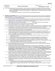 Formulario UD-105 Respuesta a Demanda De Retencion Ilicita - California (Spanish), Page 2