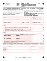 Form CT-1096 Connecticut Annual Summary and Transmittal of Information Returns - Connecticut