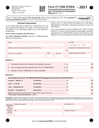 Form CT-1096 ATHEN Connecticut Annual Summary and Transmittal of Information Returns - Connecticut