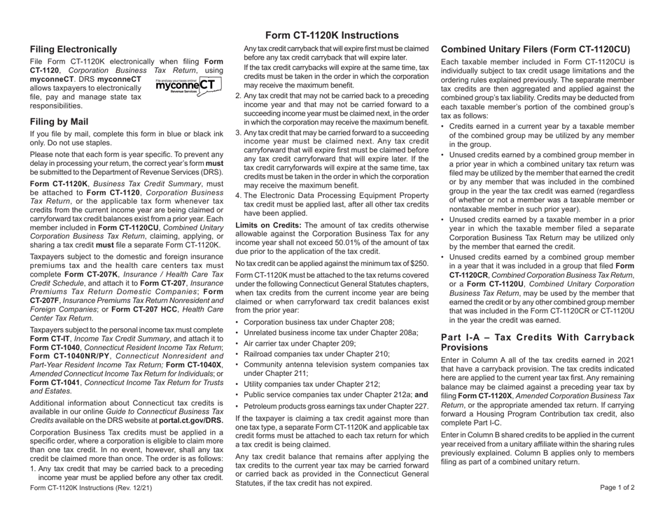 Form CT-1120K Business Tax Credit Summary - Connecticut, Page 5