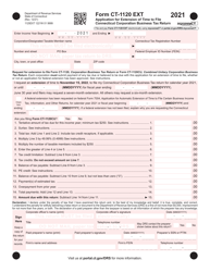 Form CT-1120 EXT Application for Extension of Time to File Connecticut Corporation Business Tax Return - Connecticut