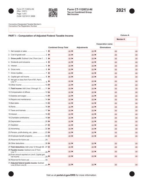 Form CT-1120CU-NI 2021 Printable Pdf