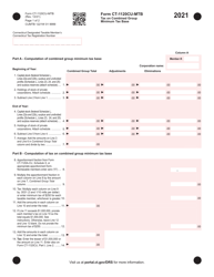 Document preview: Form CT-1120CU-MTB Tax on Combined Group Minimum Tax Base - Connecticut