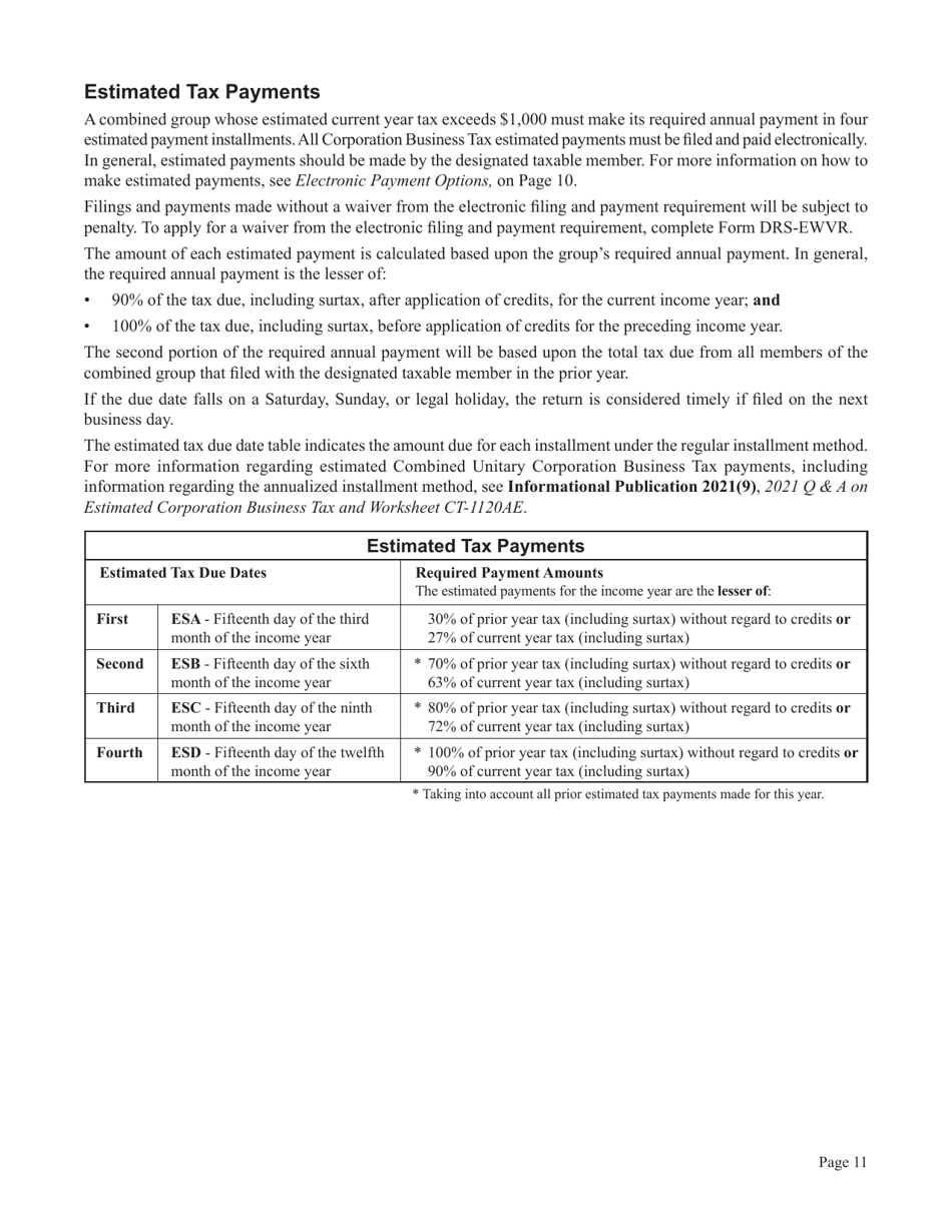 Instructions for Form CT-1120CU, CT-1120CU-MI, CT-1120CU-NI, CT-1120CU-MTB, CT-1120A-CU, CT-1120CU-NCB - Connecticut, Page 11