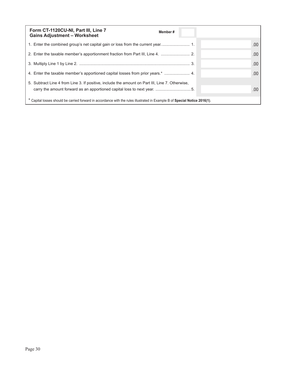 Instructions for Form CT-1120CU, CT-1120CU-MI, CT-1120CU-NI, CT-1120CU-MTB, CT-1120A-CU, CT-1120CU-NCB - Connecticut, Page 30