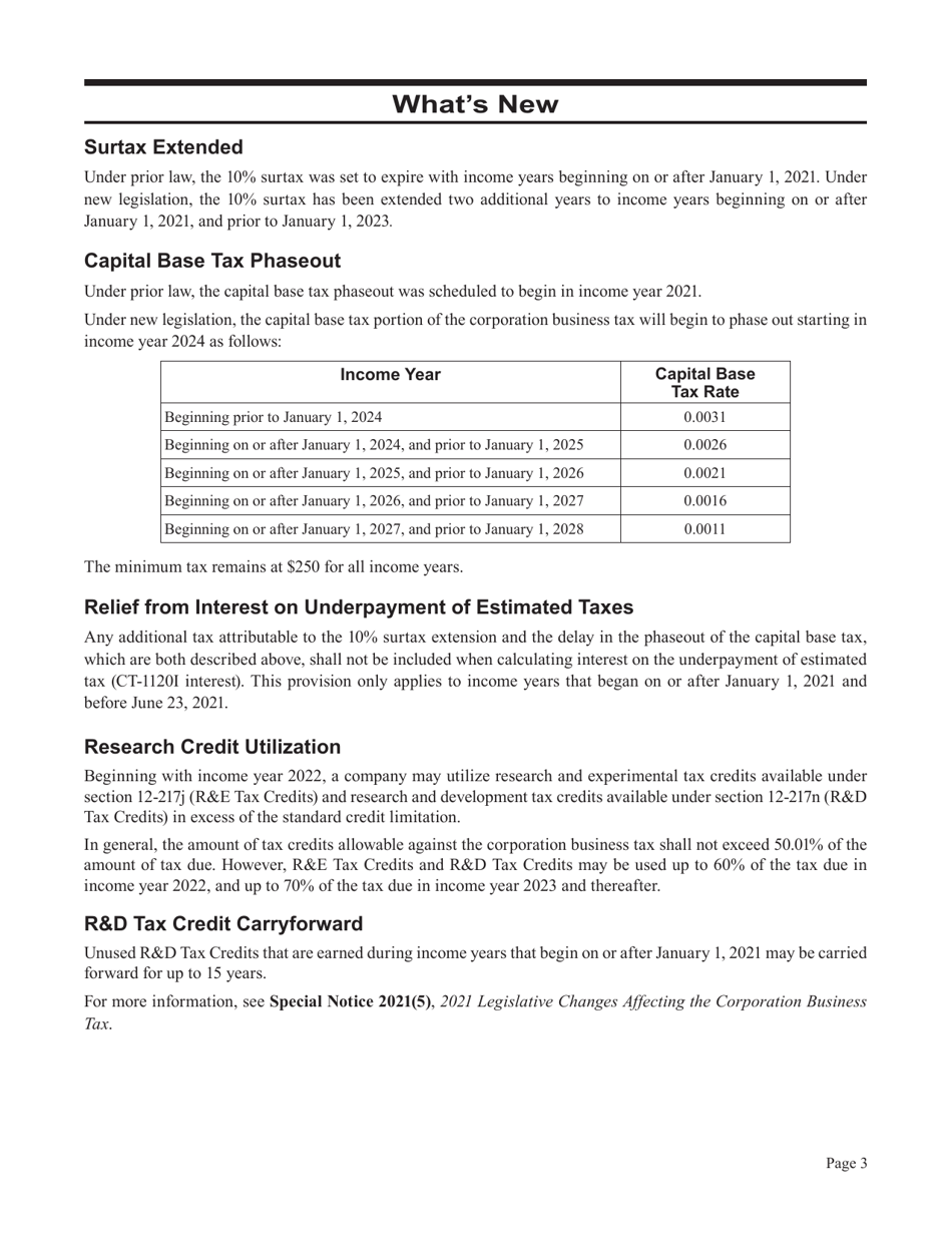 Instructions for Form CT-1120CU, CT-1120CU-MI, CT-1120CU-NI, CT-1120CU-MTB, CT-1120A-CU, CT-1120CU-NCB - Connecticut, Page 3
