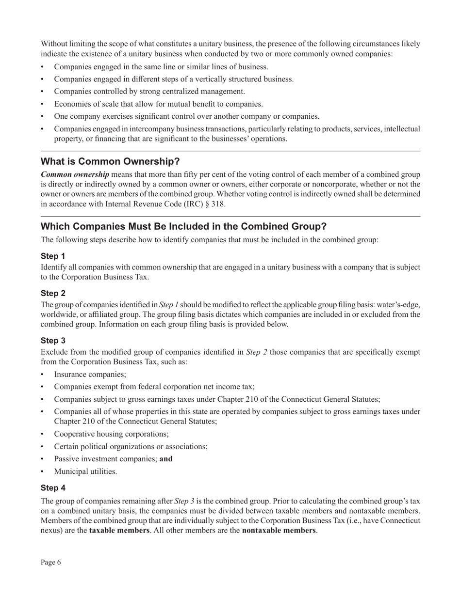 Instructions for Form CT-1120CU, CT-1120CU-MI, CT-1120CU-NI, CT-1120CU-MTB, CT-1120A-CU, CT-1120CU-NCB - Connecticut, Page 6