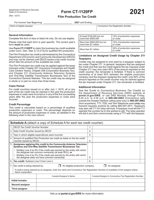 Form CT-1120FP 2021 Printable Pdf