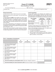 Form CT-1120GB Green Buildings Tax Credit - Connecticut