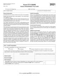 Form CT-1120HR Historic Rehabilitation Tax Credit - Connecticut