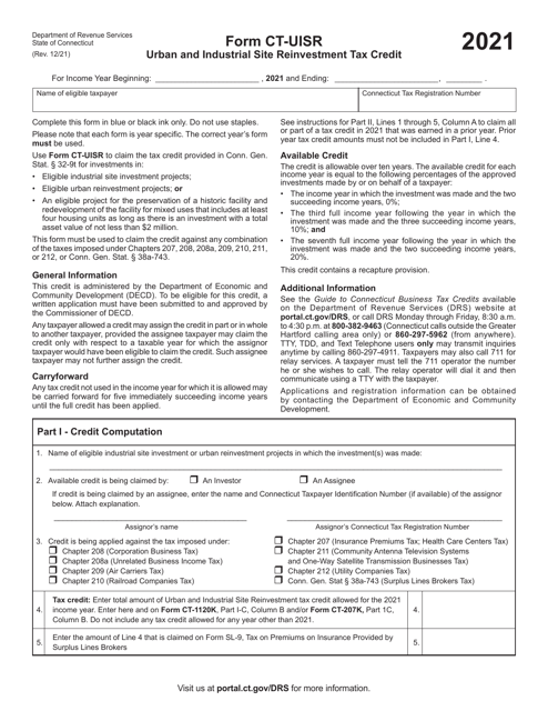 Form CT-UISR 2021 Printable Pdf