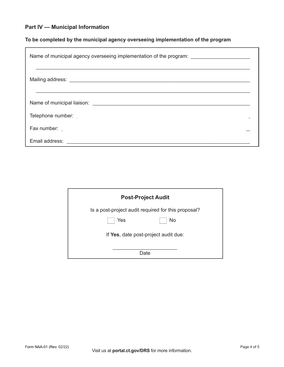 Form NAA-01 Connecticut Neighborhood Assistance Act (Naa) Program Proposal - Connecticut, Page 4