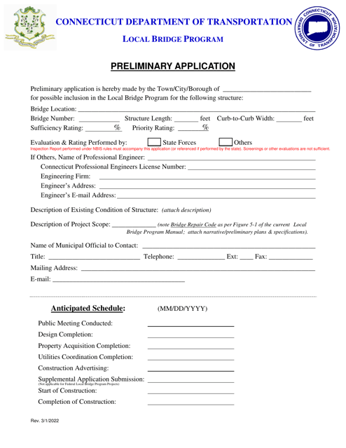 Preliminary Application - Connecticut