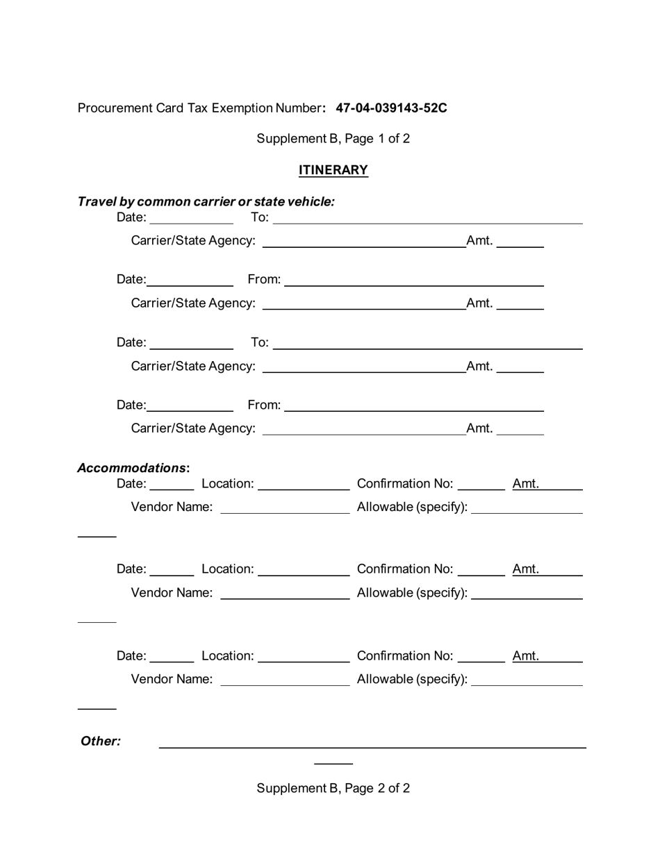 Supplement B Purchasing Card Travel Instructions - Florida, Page 2