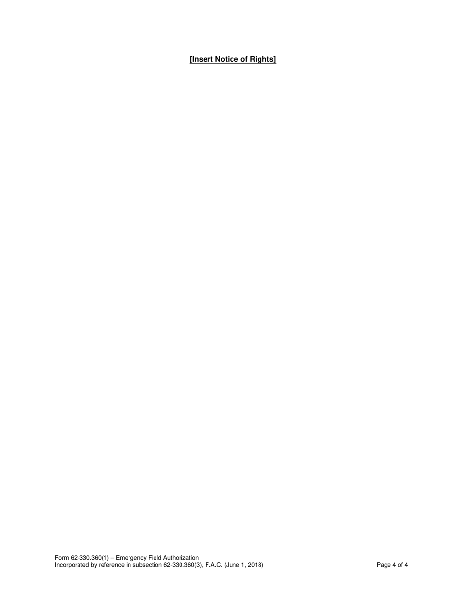 DEP Form 62-330.360(1) Emergency Field Authorization - Florida, Page 4