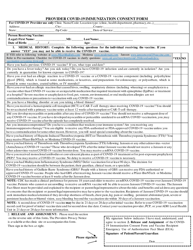 Provider Covid-19 Immunization Consent Form - Arkansas