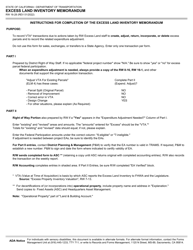 Form RW16-28 Excess Land Inventory Memorandum - California, Page 2